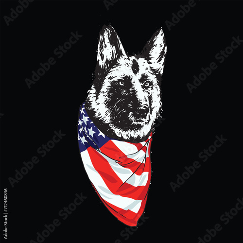 Guardian Paws: German Shepherd Security Dog Vector