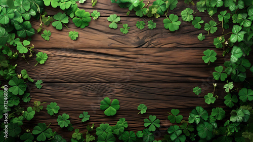 Harmony of Nature: Deep Brown Wood with Scattered Green Foliage. Web design background texture