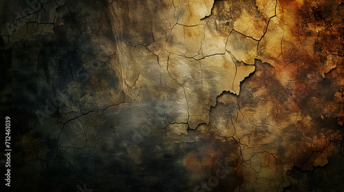 Solitude Reverie: Retro Stylized Wall Scene with Earthy Tones. Web design background texture photo
