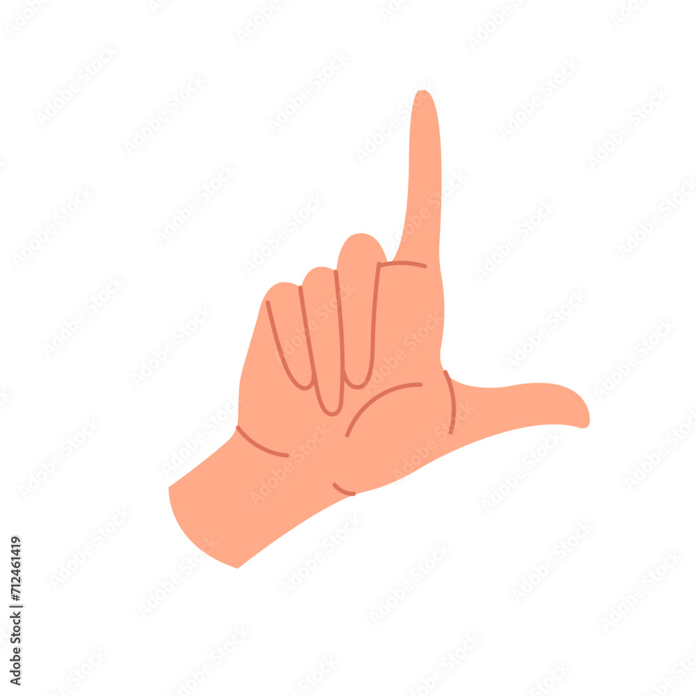 A hand gesture. Vector illustration of a gesture with an index finger pointing up. A pointing gesture showing something. Vector graphic illustration in a flat style, highlighted on a white background A hand gesture. Vector illustration of a gesture with an index finger pointing up. A pointing gesture showing something. Vector graphic illustration in a flat style, highlighted on a white background