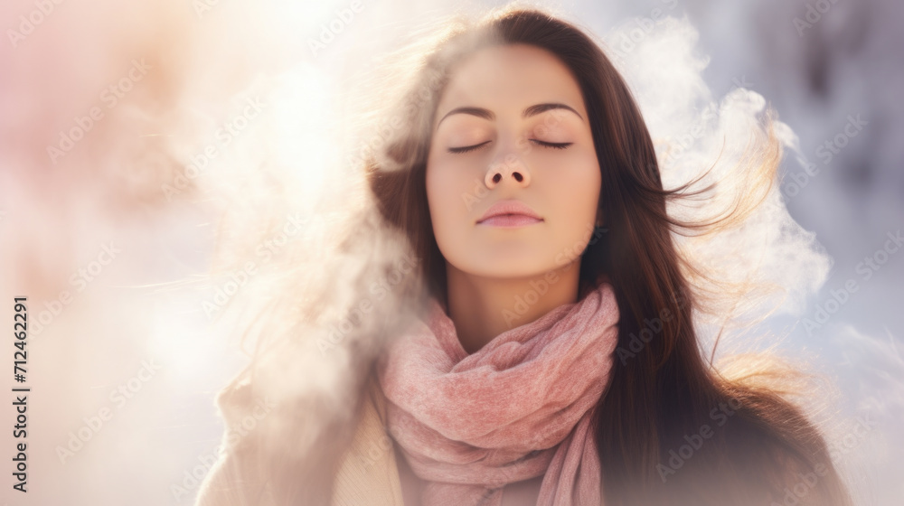 Woman with Wind-Blown Hair