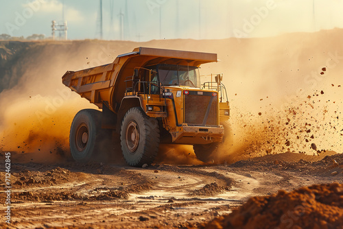 An exhilarating construction vehicle racing competition - where extreme construction machines are pushed to their limits in high-speed challenges photo