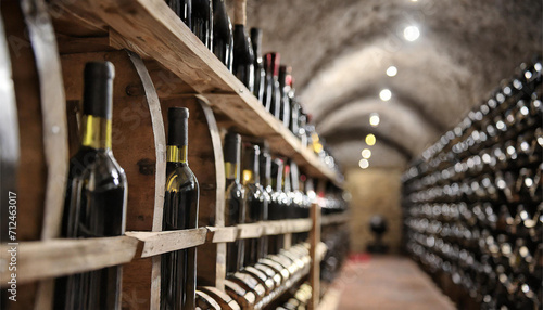 wine cellar with barrels