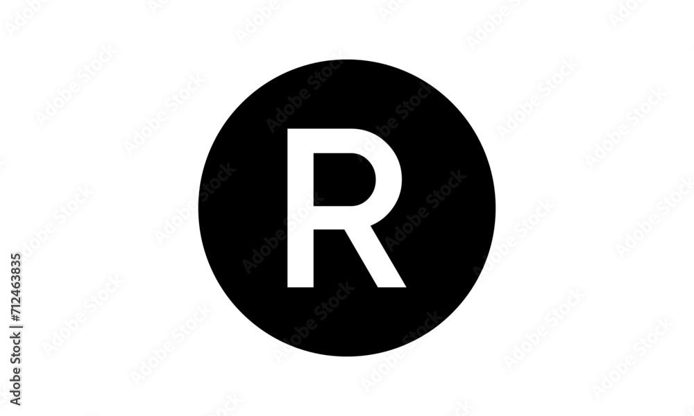 Trademark copyright symbol logo. Trade mark sign circle intellectual legal property register icon Trademark copyright symbol logo. Trade mark sign circle intellectual legal property register icon