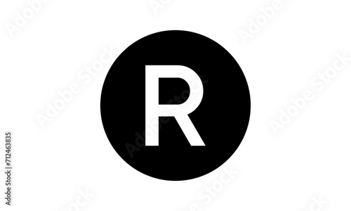 Trademark copyright symbol logo. Trade mark sign circle intellectual legal property register icon