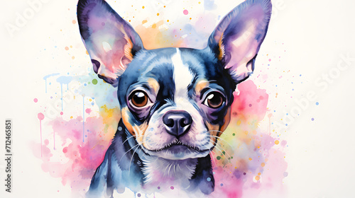 Expressive Dog Portrait in Watercolor Style