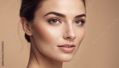Beauty woman portrait. Beautiful spa model girl with perfect fresh clean skin. Youth and skin care