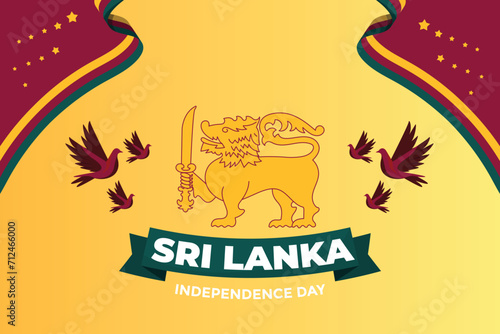 Vector flat sri lanka independence day background