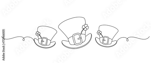 St. Patrick's hat line art style. Patrick. elements of St. Patrick