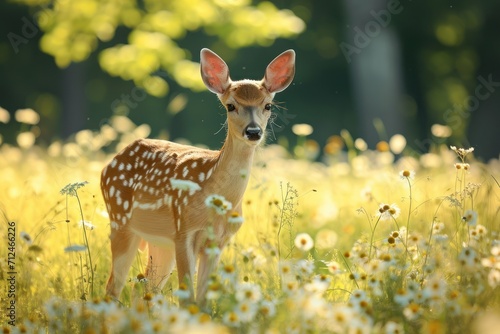 Graceful Deer in Meadow © Muh