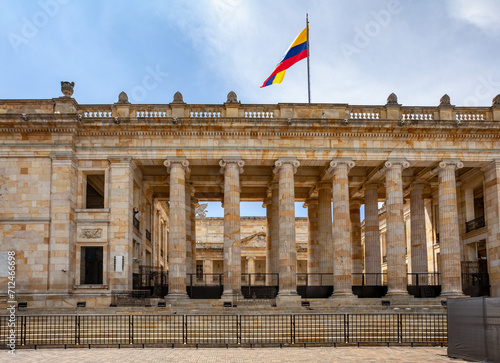 Capitolio Nacional (or National Capitol), building on Bolivar Square in central Bogota. It houses both houses of the Congress of Colombia. photo