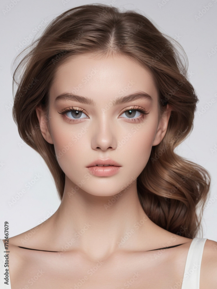 Photography of a fashion model girl, in a white elegant outfit, Isolated on white background, Close-up shot. ai generative Photography of a fashion model girl, in a white elegant outfit, Isolated on white background, Close-up shot. ai generative