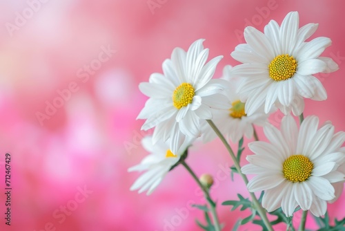 Photo beautiful daisies with pink background