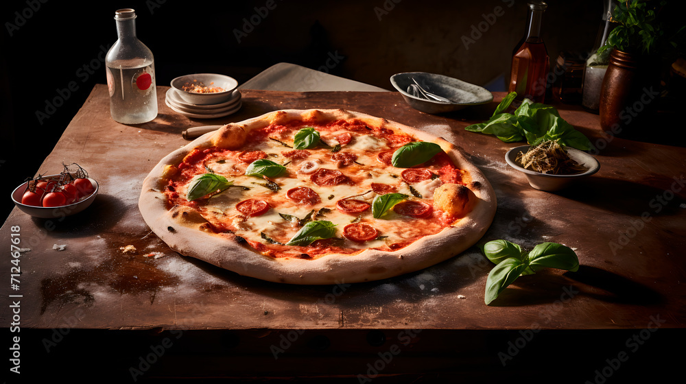pizza on a table pizza on a table
