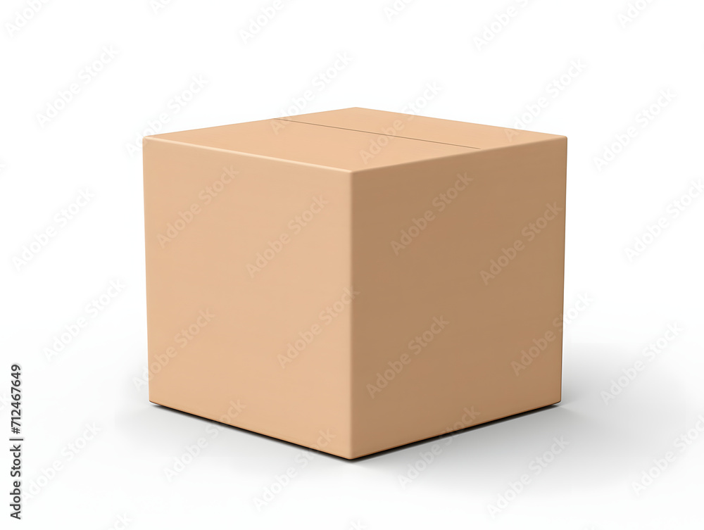 3D blank cardboard box mockup isolated on a white background 3D blank cardboard box mockup isolated on a white background