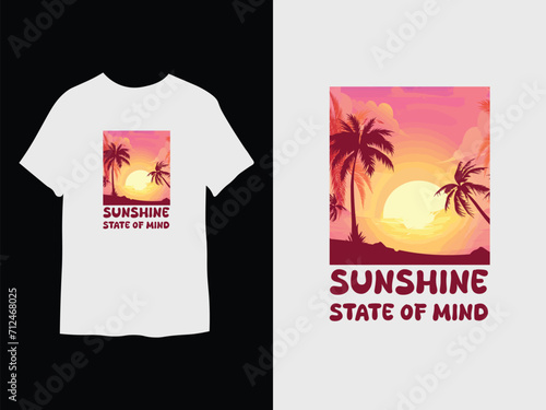 Sunshine state of mind t shirt design.
