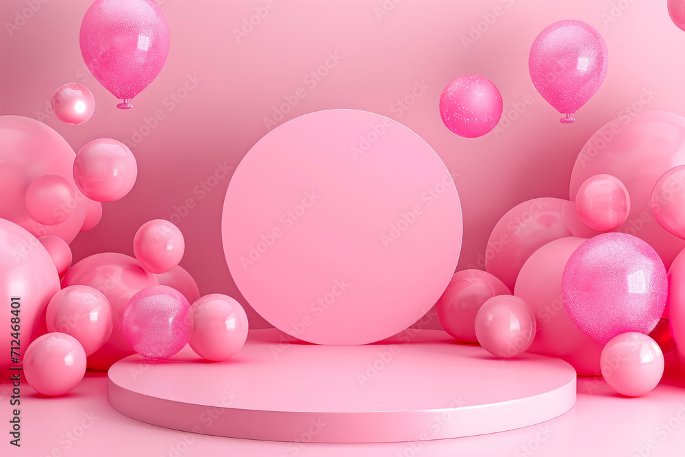 custom made wallpaper toronto digitalpink round podium with empthy space for mock up product display