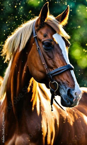 Portrait of a horse, Natural lighting , Soft lighting , high dynamic range, multi layered textures.