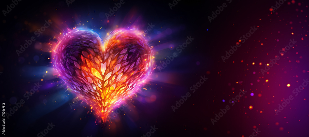 colored shiny heart on a dark background colored shiny heart on a dark background