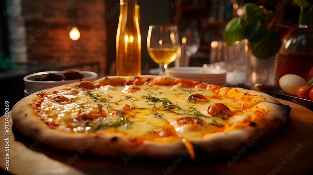 pizza on a table pizza on a table