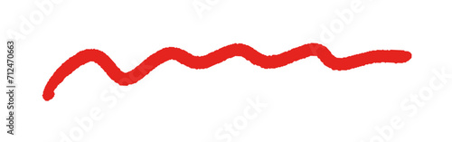 ラフな手書きの赤い波線 - シンプルでおしゃれな落書きのデコレーション素材