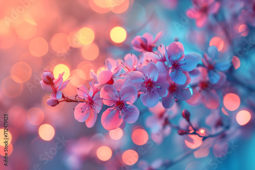 A soft blur of pastel pink and baby blue light circles gently overlapping in a dreamy bokeh effect photo