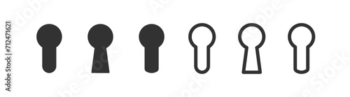 Keyhole icon. Lock sign. Padlock symbol. Door key protection. Vector illustration.