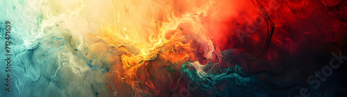 An explosion of vibrant hues dancing across a canvas, depicting the mesmerizing beauty of an abstract fire in the sky