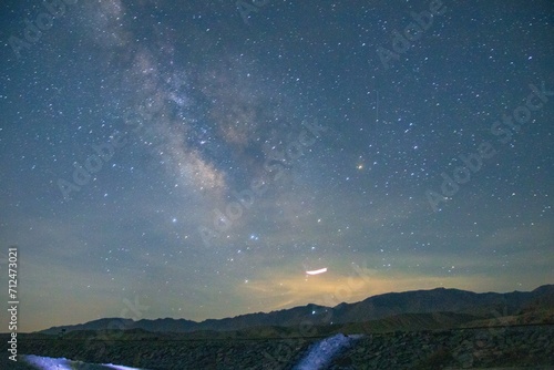 Yongtaikoucheng, Baiyin City, Gansu Province-The Milky Way and Young People under the Starry Sky