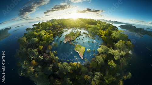 World environment and earth day concept with globe, nature and eco friendly environment.