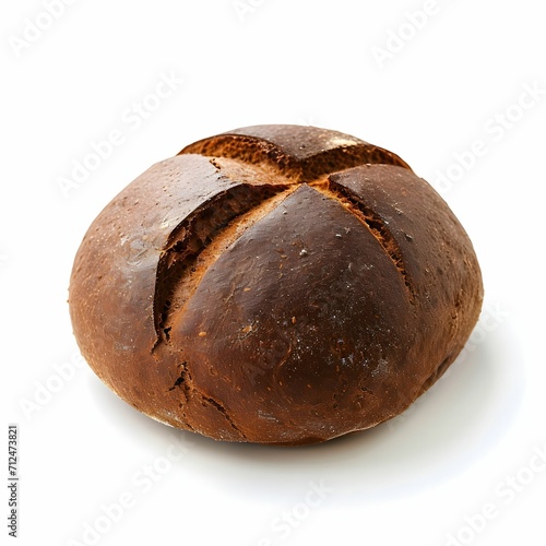 Tableau sur toile Pumpernickel Bread Isolated  on White Background