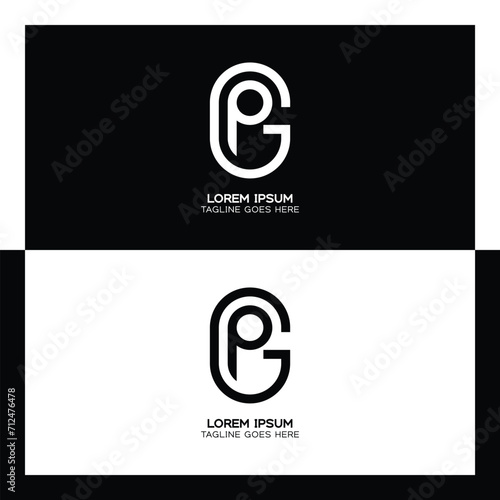 GP initial letters linked elegant logo. letter G and P pattern design monogram