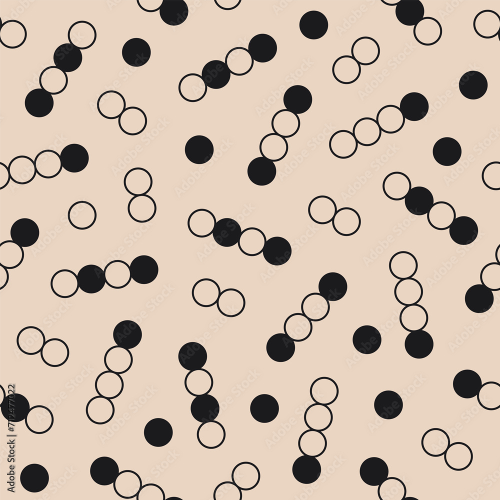 Obraz premium Colorful minimal geometric rings on a beige background. Retro playful abstract seamless pattern. Vector illustration
