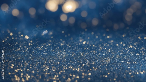 Abstract Gray, Blue and Golden glitter lights Gold glitter dust texture dark background