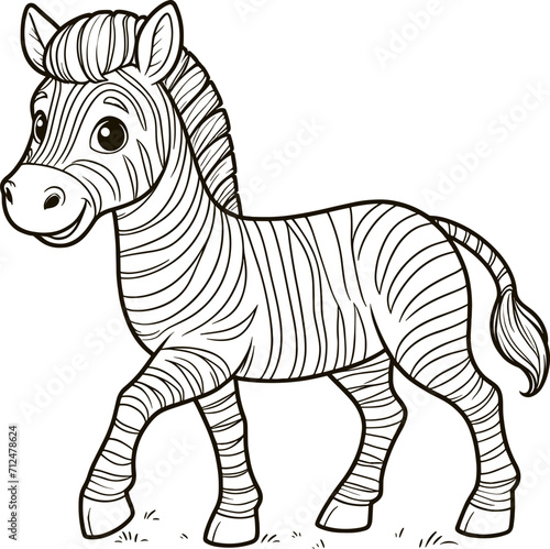 zebra vector illustration for coloring book