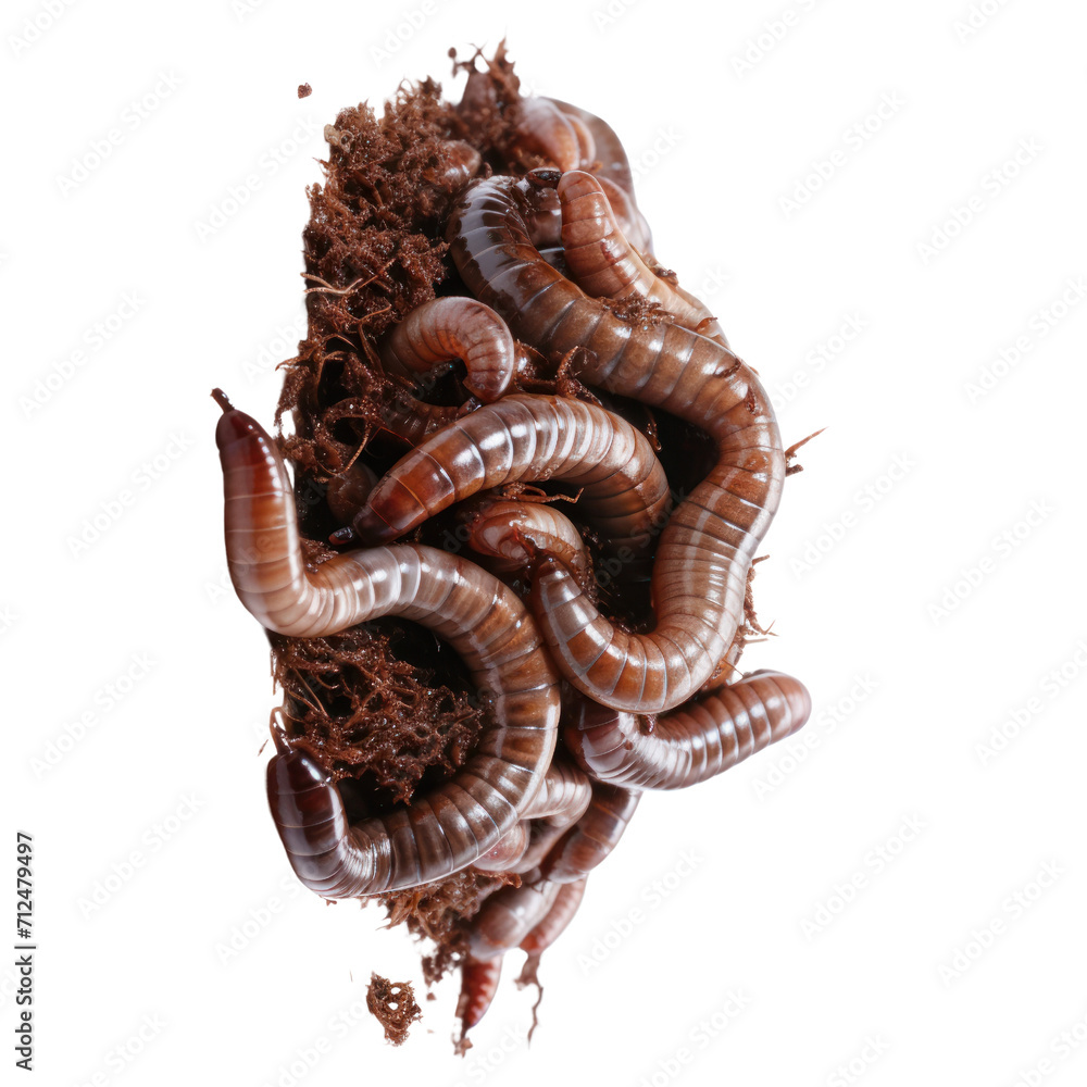 Worms on a transparent background