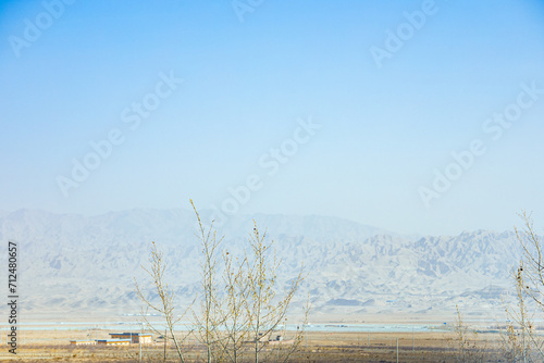 Baiyin City, Gansu Province - Wind turbines and Gobi scenery