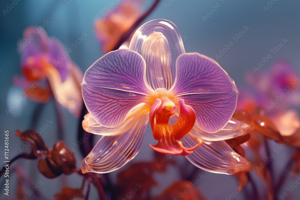 glass pink orchid flower