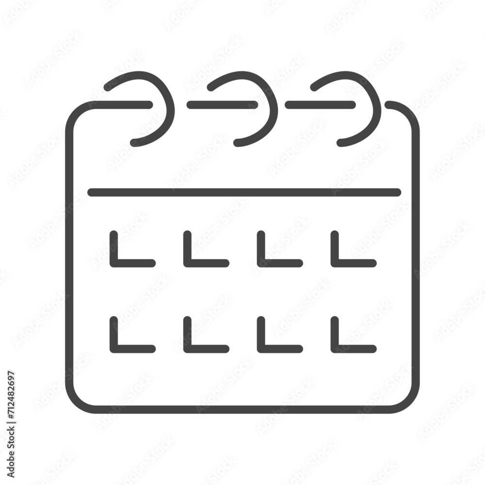 Vector illustration. Calendar flat icon. Gray icon on isolated on white background. Perfect for your creative idea. Vector illustration. Calendar flat icon. Gray icon on isolated on white background. Perfect for your creative idea.