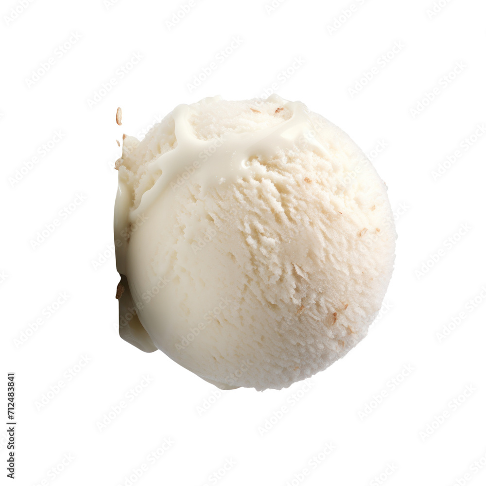 vanilla flavored ice cream scoop on transparent background vanilla flavored ice cream scoop on transparent background