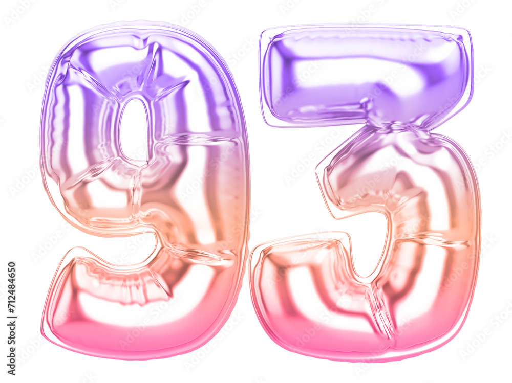93 Gradient 3D Number 93 Gradient 3D Number