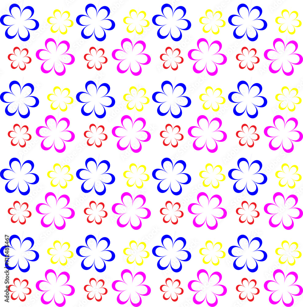 Vector seamless texture in the form of a beautiful colorful floral pattern on a white background