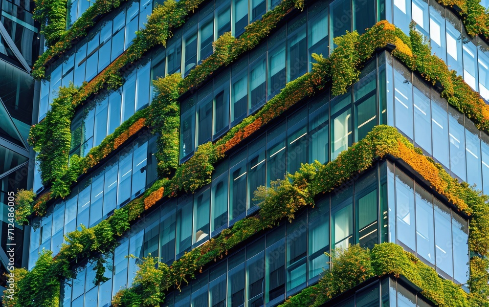 A sustainable skyscraper with energy-efficient windows and vertical gardens, promoting urban greenery A sustainable skyscraper with energy-efficient windows and vertical gardens, promoting urban greenery