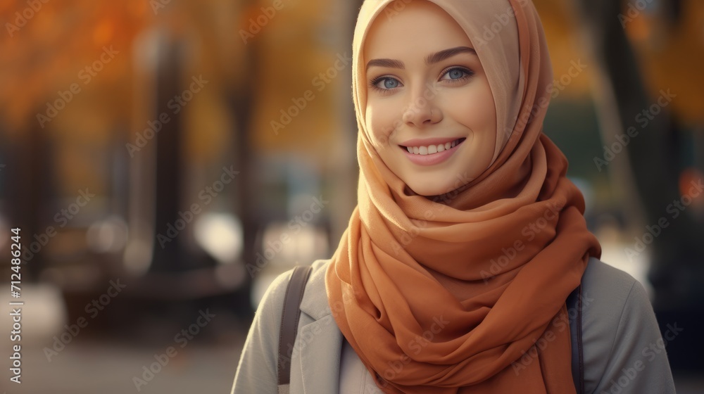 Portrait of a smiling Islamic woman. Cute Muslim girl. Beautiful Muslim woman model posing against studio background. Portrait of a woman in hijab Portrait of a smiling Islamic woman. Cute Muslim girl. Beautiful Muslim woman model posing against studio background. Portrait of a woman in hijab
