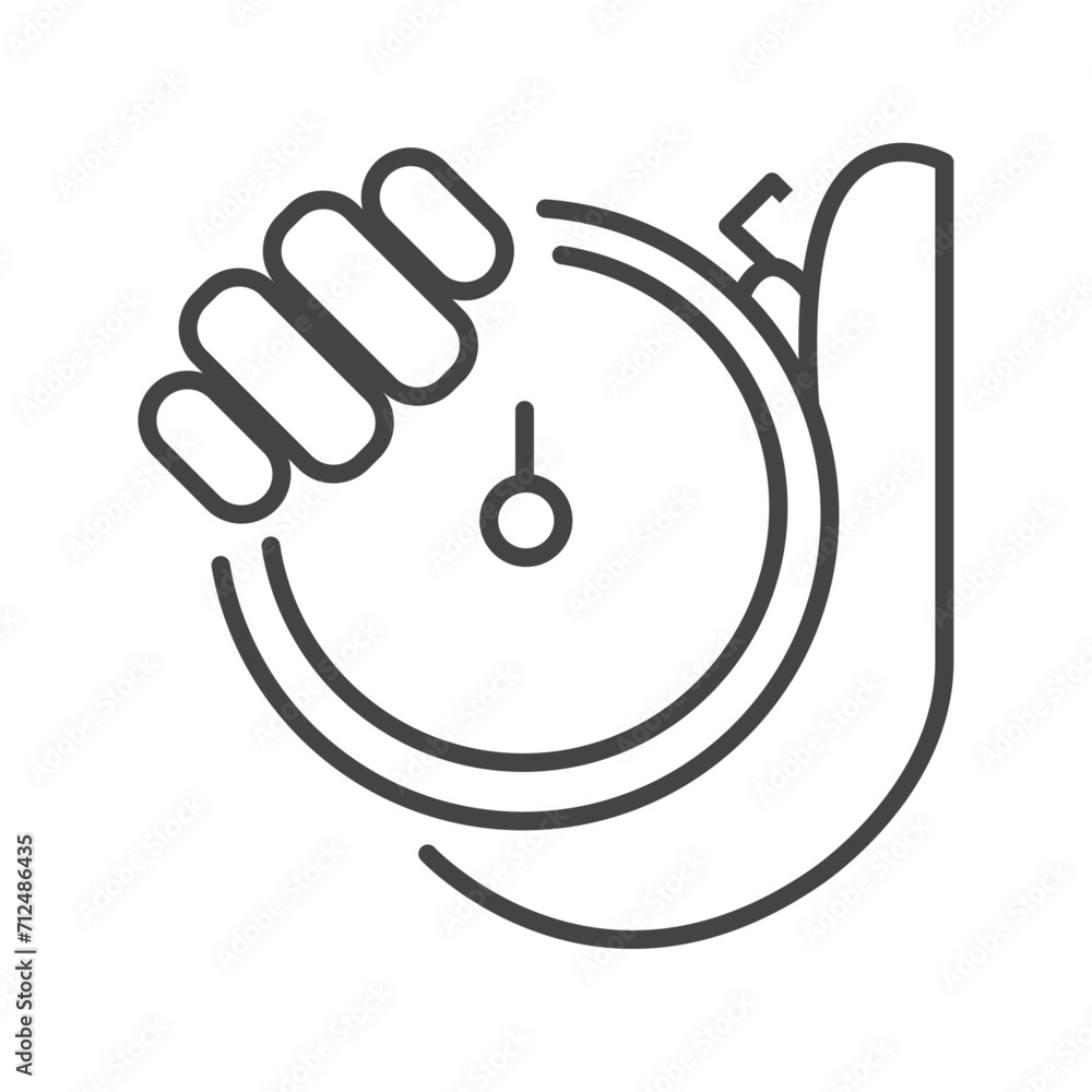 Vector illustration. Clock flat icon. Gray icon on isolated on white background. Perfect for your creative idea. Vector illustration. Clock flat icon. Gray icon on isolated on white background. Perfect for your creative idea.