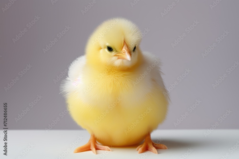 Cute little chick crawling out of a white egg isolated on a studio dark background. Easter Cute little chick crawling out of a white egg isolated on a studio dark background. Easter