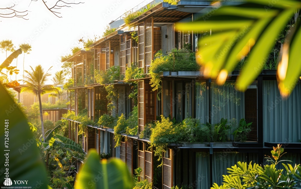Snapshot of a sustainable hotel with water conservation measures and green certifications