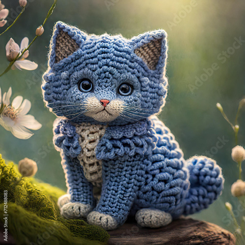 Joli chaton au crochet. photo