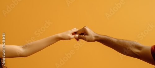 Woman and man giving each other high-five