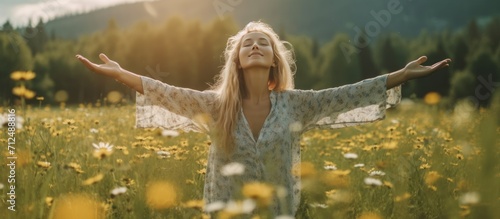 Young woman enjoying life in beautiful nature